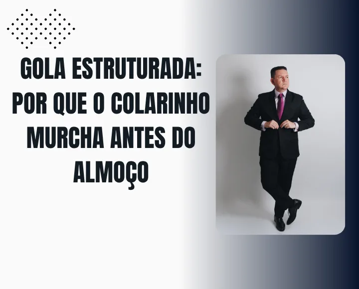 Colarinho estruturado de camisa social branca em pé