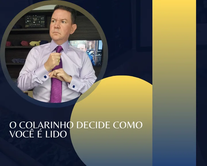 Camisa social com colarinho italiano estruturado, detalhe do punho e da gravata