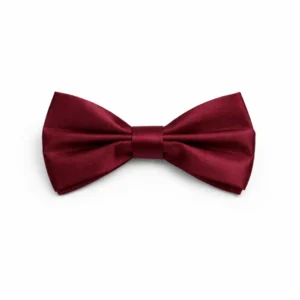 Gravata borboleta masculina bordo vinho em tecido de dupla camada, vista de frente