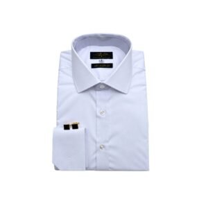 Camisa Fio Egípcio Branca Lisa Italiana Algodão com 3% de Elastano