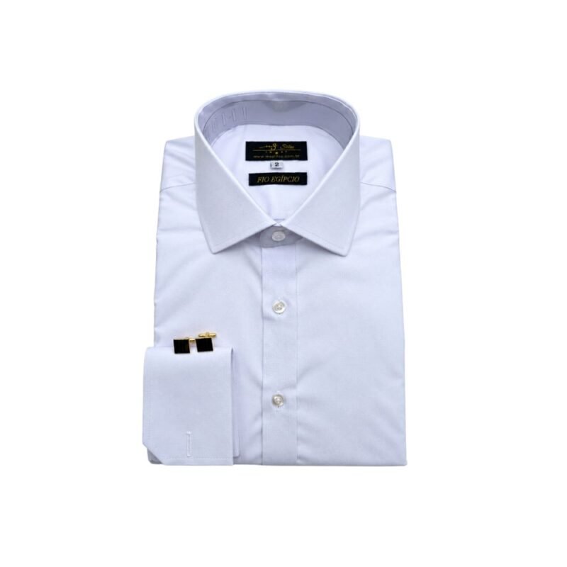 Camisa Fio Egípcio Branca Lisa Italiana Algodão com 3% de Elastano