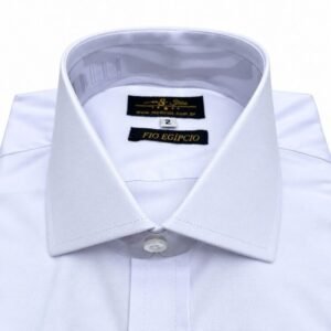 Camisa Fio Egípcio Branca Lisa Italiana Algodão com 3% de Elastano