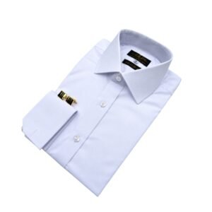 Camisa Fio Egípcio Branca Lisa Italiana Algodão com 3% de Elastano