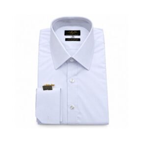 Camisa Branca Lisa Fio Egípcio Francesa Algodão 3% Elastano