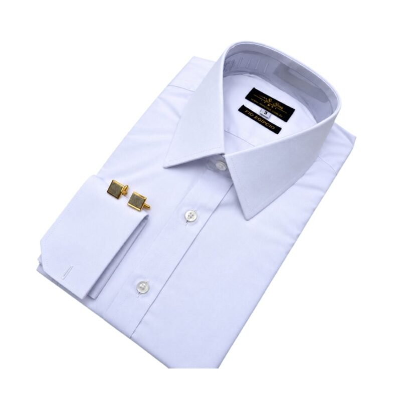 Camisa Branca Lisa Fio Egípcio Francesa Algodão 3% Elastano