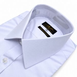 Camisa Branca Lisa Fio Egípcio Francesa Algodão 3% Elastano