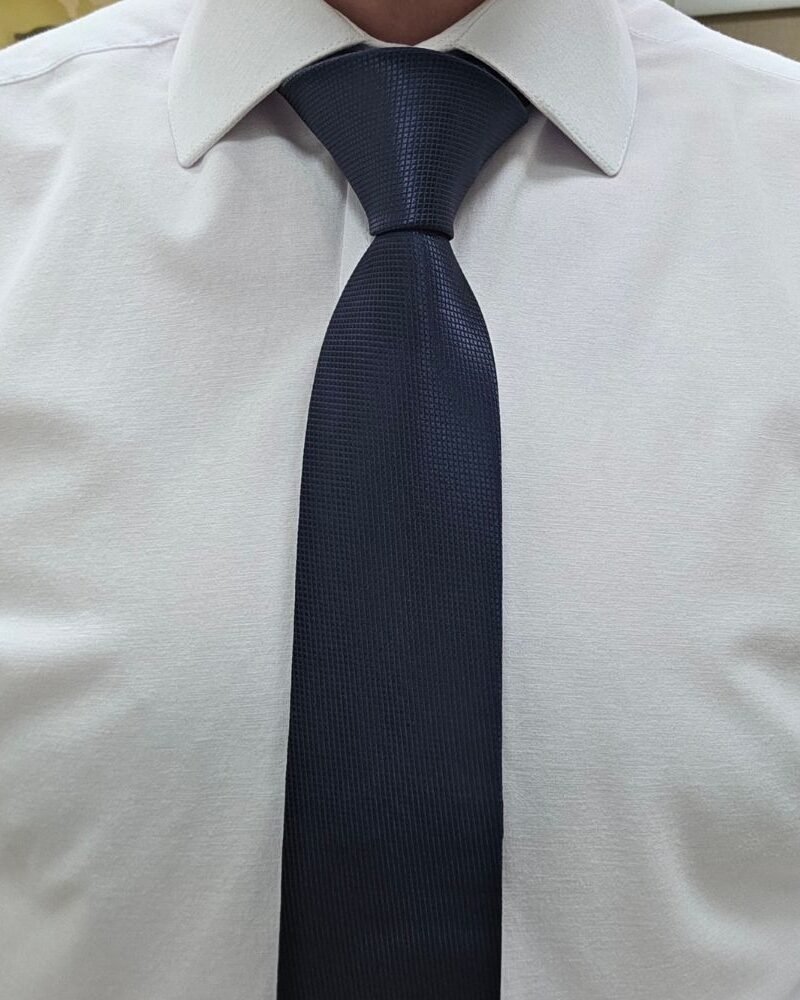 Gravata Lisa Semi-Slim Azul Noite - 7 x 152 cm