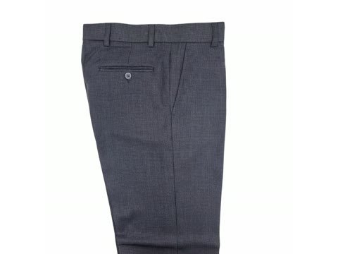 Calça social masculina cinza chumbo com micro estampa