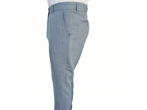 Calça social cinza claro com estampa príncipe de gales