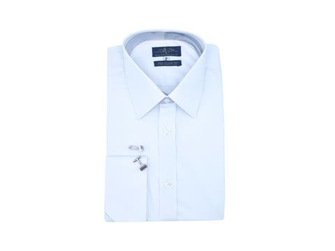 Camisa social branca em algodão egípcio com colarinho francês