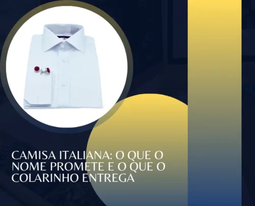 Camisa social masculina com colarinho italiano