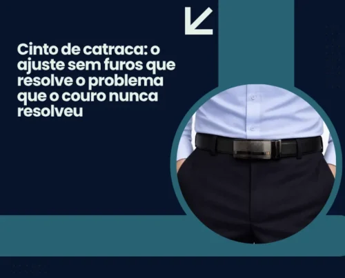 Cinto social masculino com fivela automática de catraca