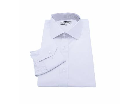 Camisa social branca de colarinho italiano com gola aberta